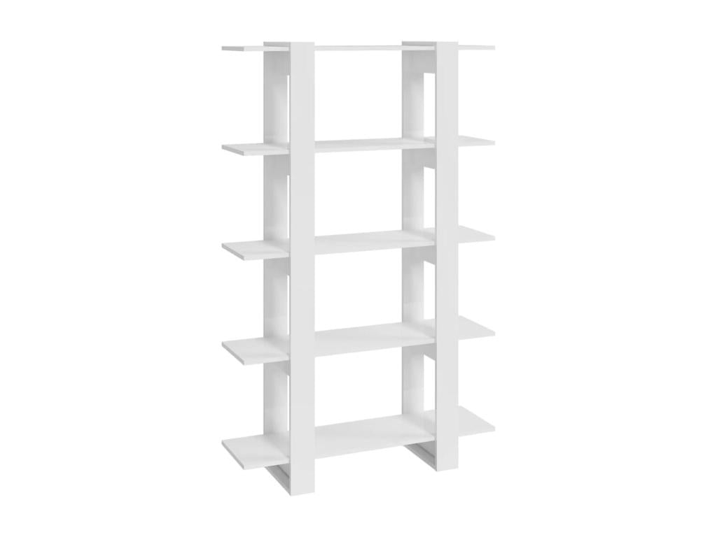 Bookshelf/Room Divider, Glossy White, 100x30x160 cm, 60165JZFE