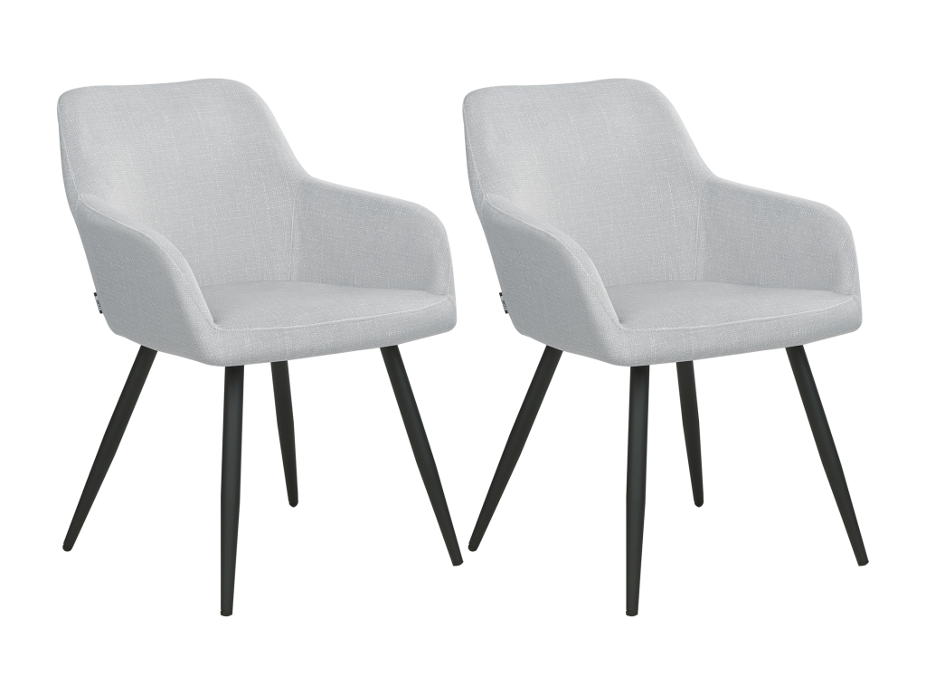 Set of 2 Nidchicshop dining chairs, light grey velvet, 30695KETG