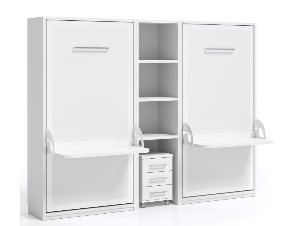 Nidchicshop Vertical Wall Bed 90x190 with Desk - Carbon Front 14122FKZR