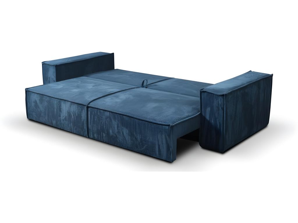 Nidchicshop 3-seater convertible sofa in green corduroy 79679SMPC