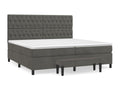 Upholstered bed base and mattress, Dark Grey, 200x200cm, Velvet, 67902YQYB