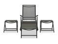3-piece garden furniture set in black textilene and aluminum 51094LVPG