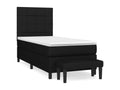 Calmetop bed base and mattress, black, 80x200 cm, fabric, 72251XHAI