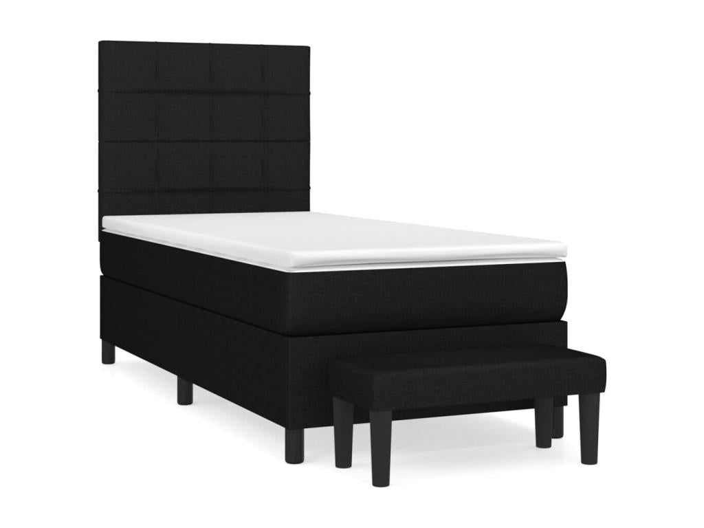 Calmetop bed base and mattress, black, 80x200 cm, fabric, 72251XHAI