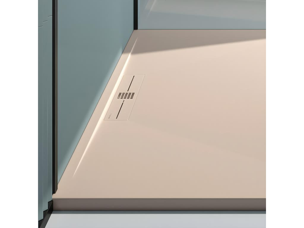 Calmetop Cream Smooth Finish Shower Tray with Colored Grid - 90x70 cm 95405YNVB