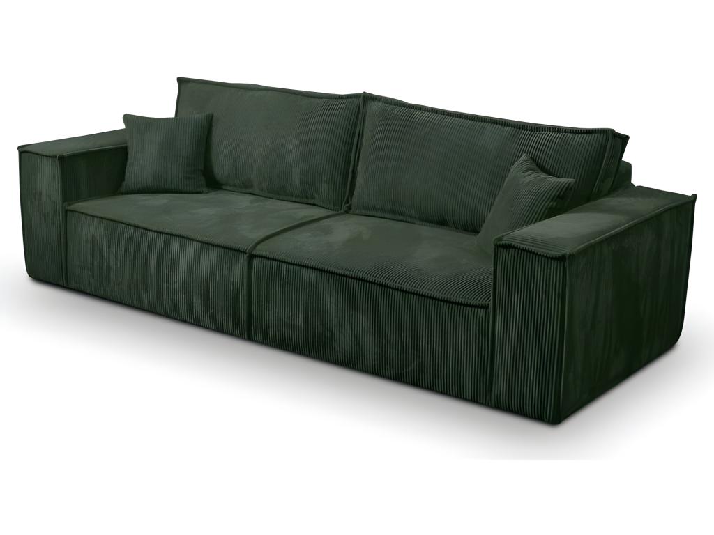 Nidchicshop 3-seater convertible sofa in green corduroy 79679SMPC