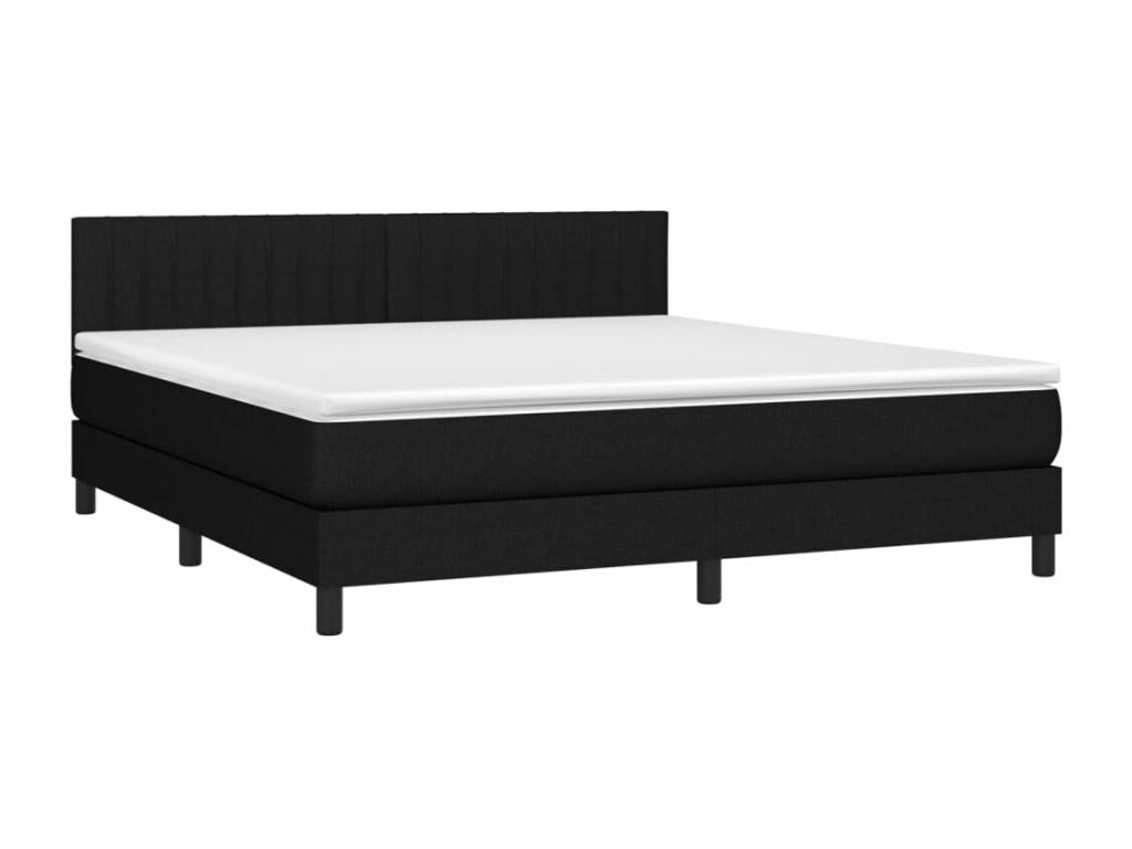 Nidchicshop bed base with mattress, black, 180x200 cm, fabric, 22127BKMR