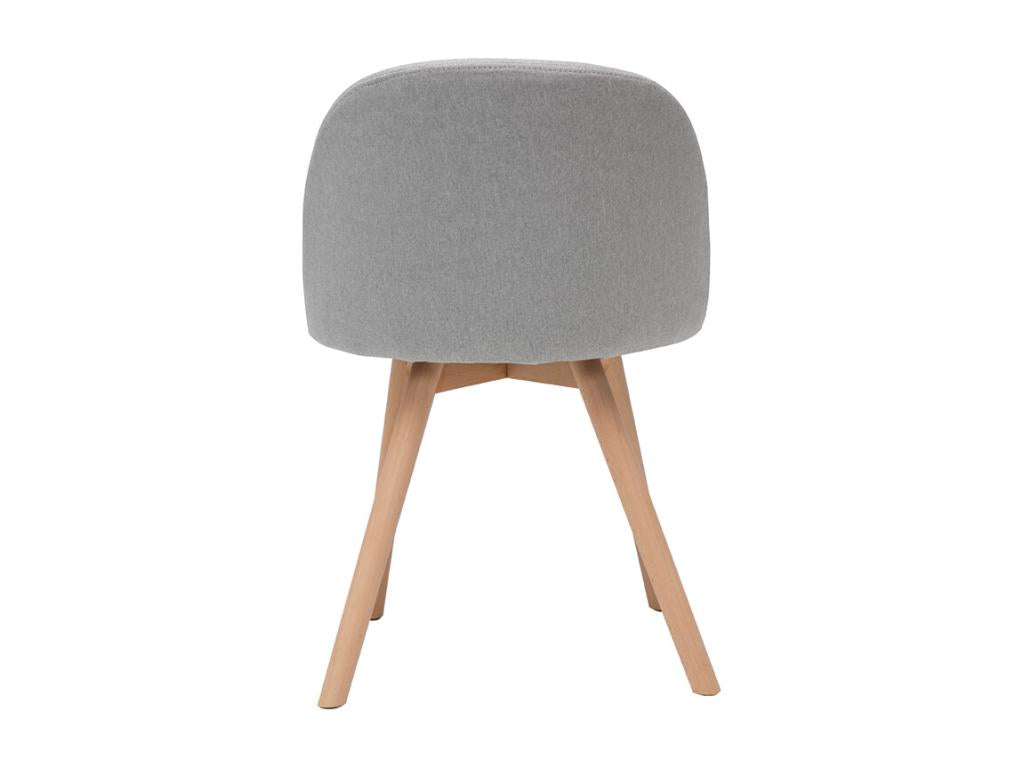Set of 2 Scandinavian chairs in light grey fabric and solid light wood, Nidchicshop 34670CUCW