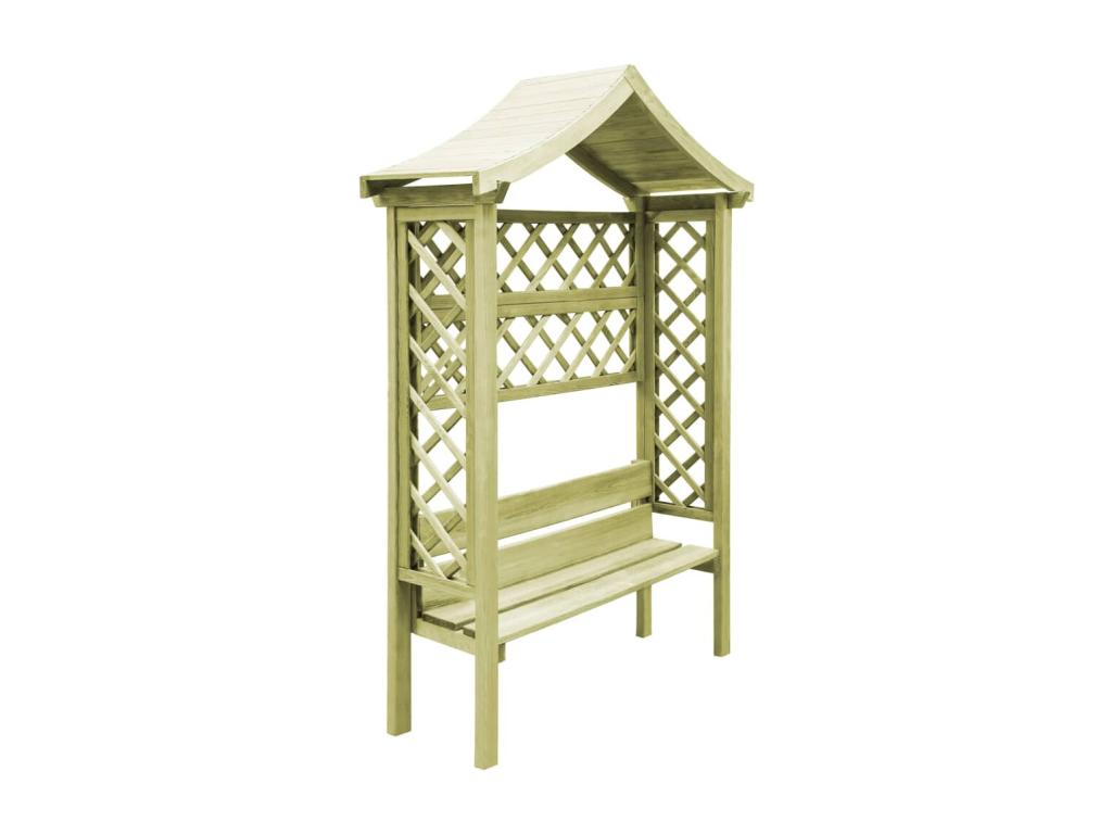 Nidchicshop garden shed with roof and bench, impregnated pine wood, 16247KNTC