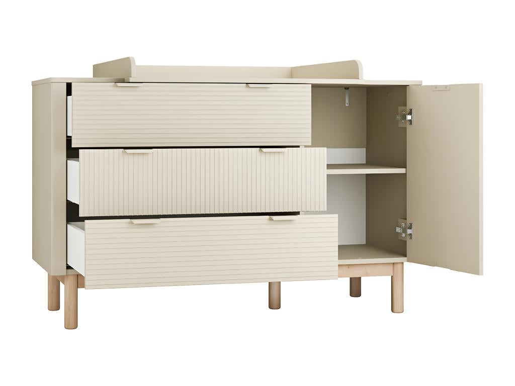 Calmetop Champagne 3-Drawer 1-Door Chest of Drawers 31382XHTY