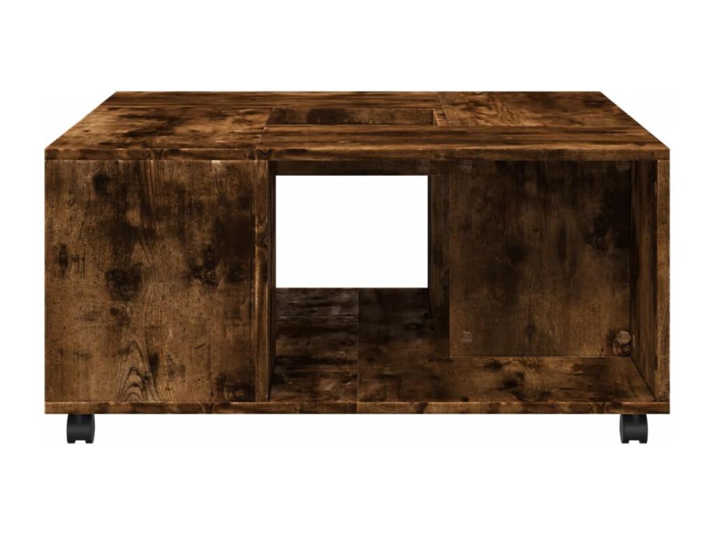 Smoked oak coffee table 80x80x40 cm engineered wood 28575IKWY