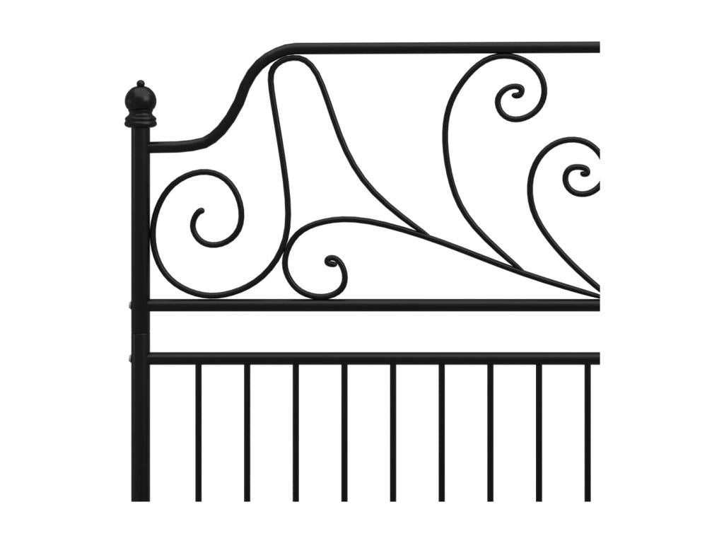 Black Metal Bed Frame 160x200 cm 85457NRXR