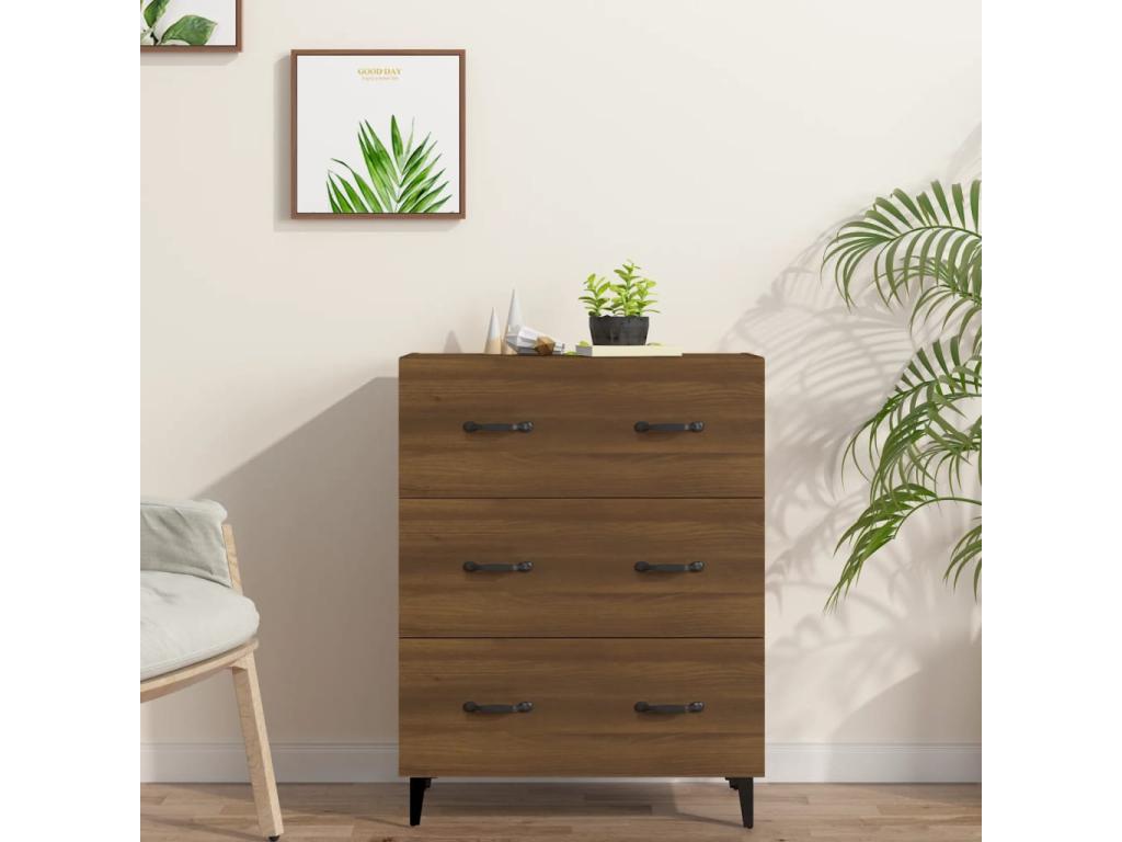 Brown oak sideboard, 69.5x34x90 cm, engineered wood, 40495UDYJ