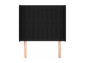 Headboard with wings, Black, 83x16x118/128 cm, Fabric, 65607CGVT
