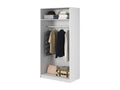 2-door wardrobe with hanging rail - 100 cm - white - Nidchicshop 60239IEAG