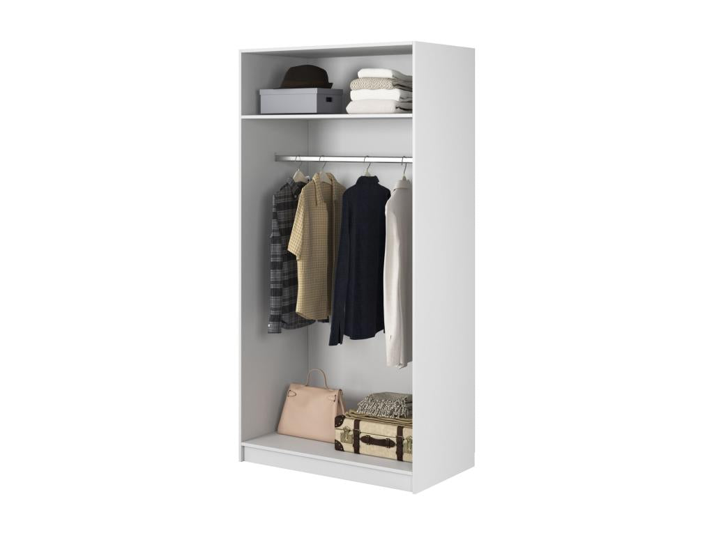 2-door wardrobe with hanging rail - 100 cm - white - Nidchicshop 60239IEAG