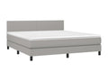 Nidchicshop bed base with LED light grey mattress, 160x200 cm, fabric, 86081XJVQ