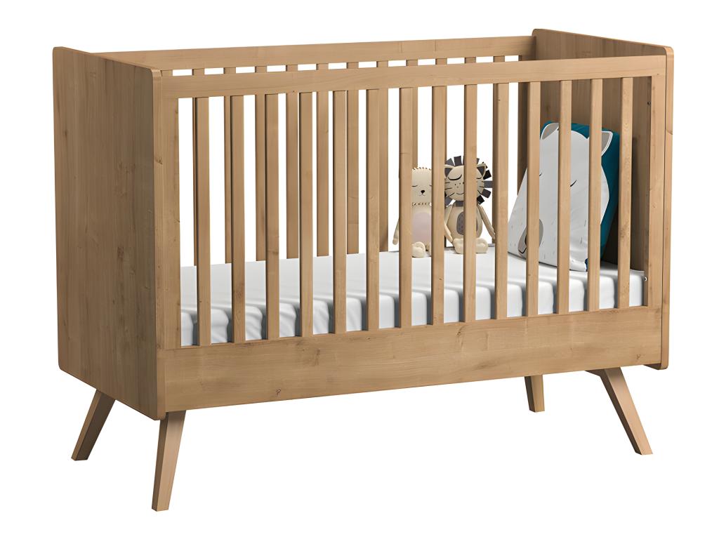 Complete nursery set: convertible crib, 3-drawer dresser, 2-door wardrobe, Vintage White Wood 74338LPZJ