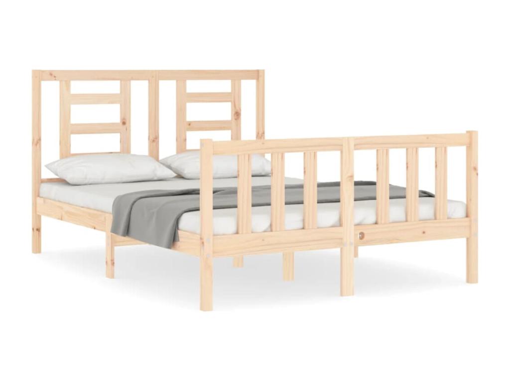 Bed frame with headboard 120x200 solid wood 64462LQQD