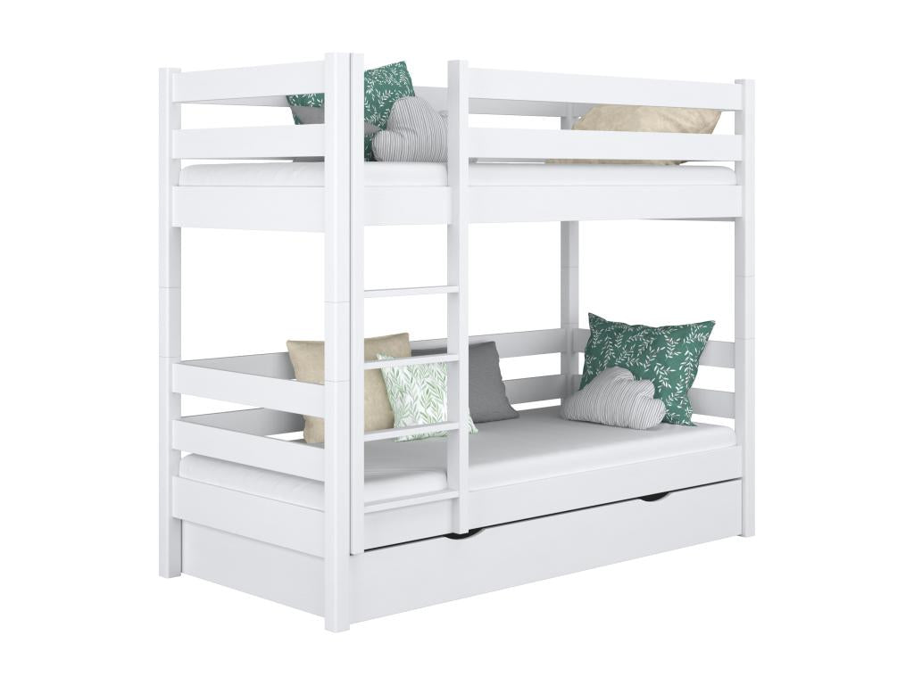 Wooden bunk bed - with drawer N01 White 80x190 22279TWEB