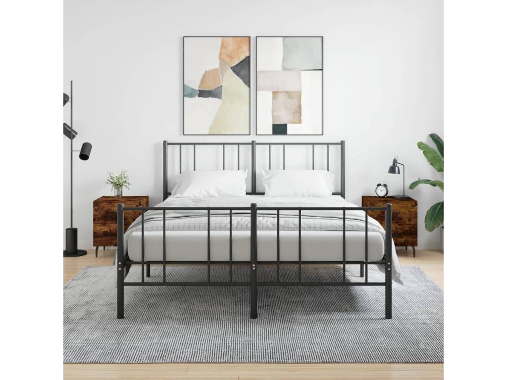 2-piece bedside tables, smoked oak, 40x35x47.5cm, engineered wood, 13573ETUH