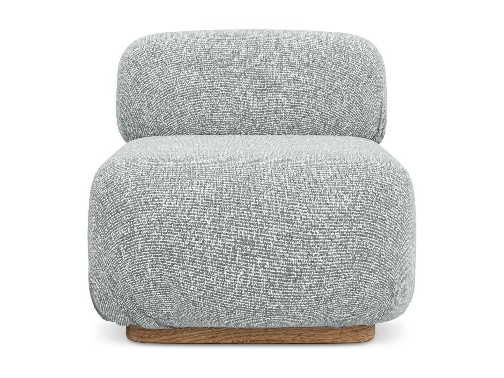 Armchair for modular sofa in textured fabric - silver - Nidchicshop 08737FNZT