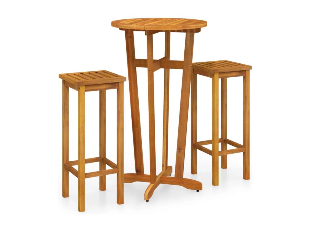 Nidchicshop 3-Piece Solid Wood Garden Bar Set 91342UUDW