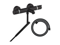 Calmetop Ecostat thermostatic bath/shower mixer pack, Calmetop flexible hose, Calmetop matte black shower head 50787SMZG