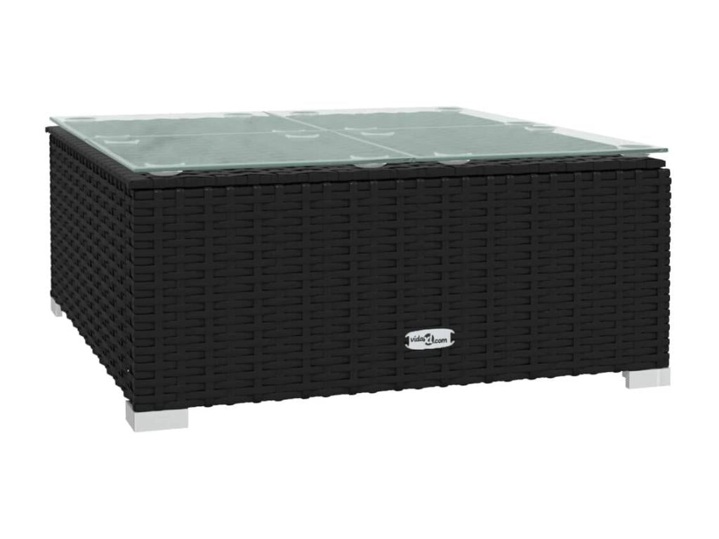 9-piece garden furniture set with cushions, black wicker resin, 36350YJWG