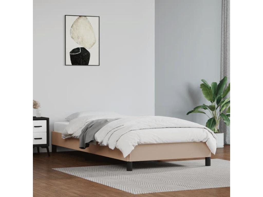Cappuccino 90x200 cm faux leather bed frame without mattress 23676HYIZ