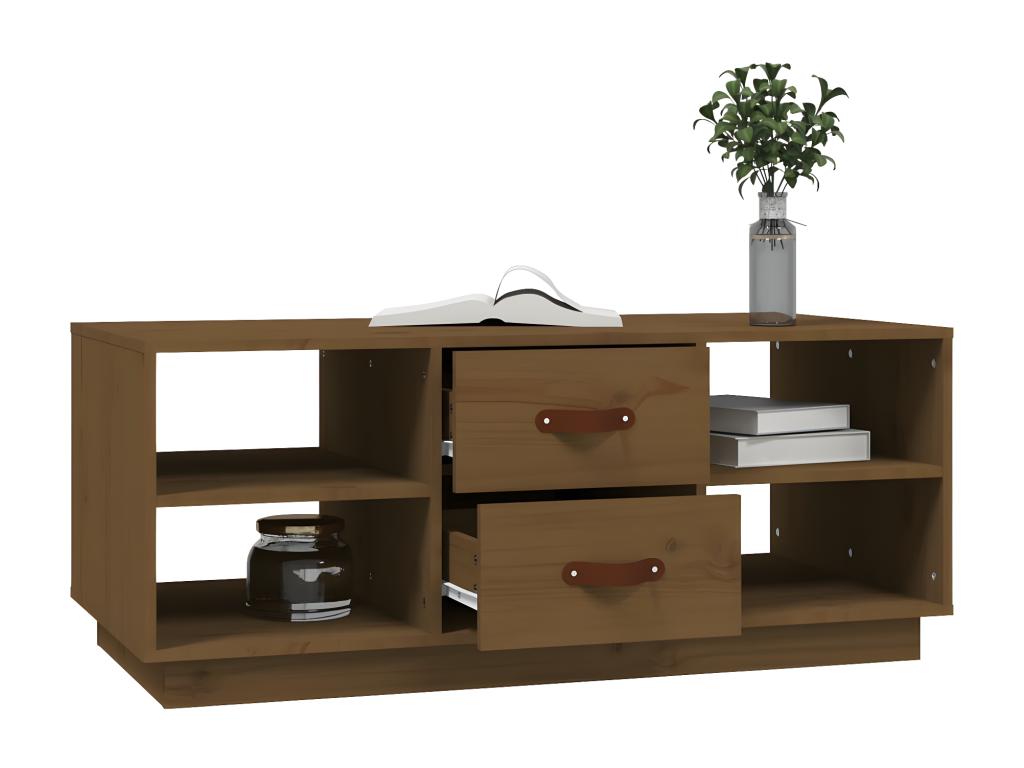 Coffee table, honey brown, 100x50x41 cm, solid pine wood, 55334HLBY