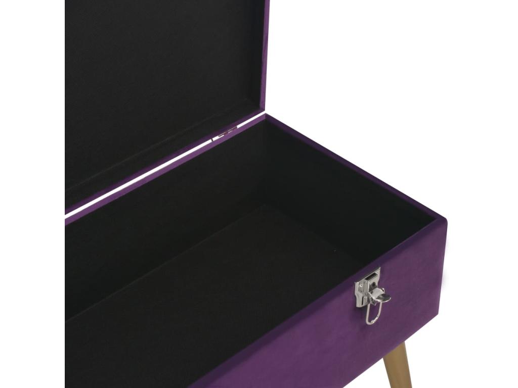 Bench with storage compartment 80cm Purple Velvet 2 12263SDWE