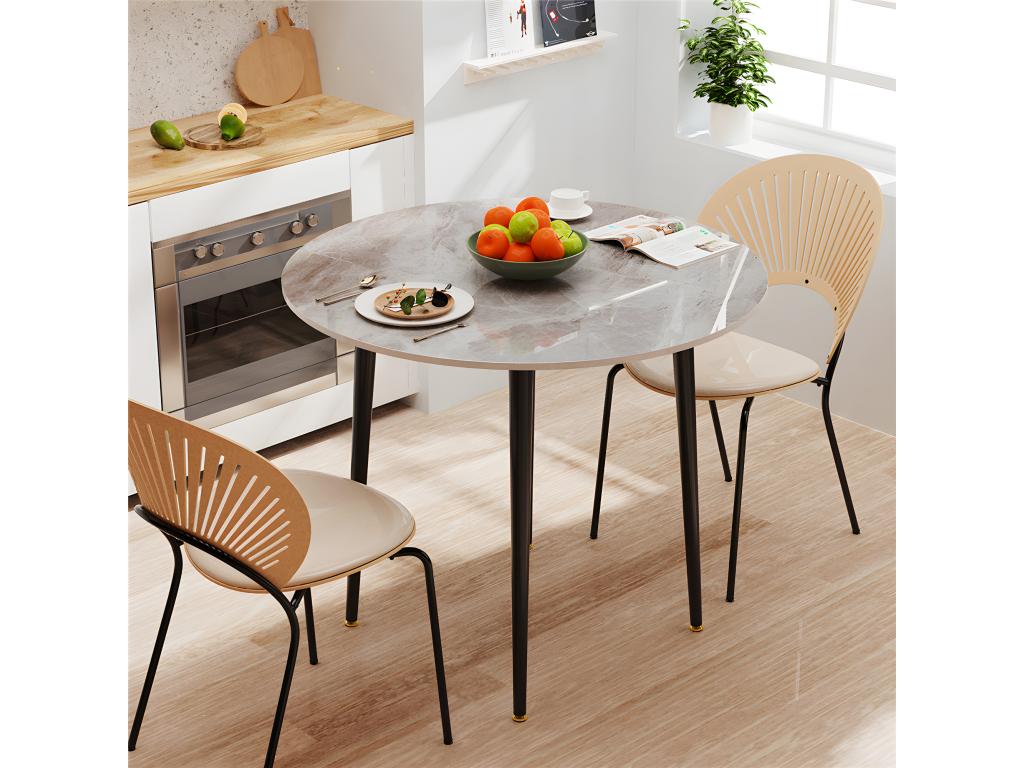 Solid square side table in modern Scandinavian marble for living room, bedroom, patio, 40x40x45cm 43266NBTR