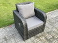 Rattan garden furniture set with 2 loveseats, coffee table, 2 reclining chairs, and 2 stools. MéNidchicshop dark grey 59052QITG