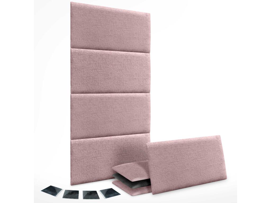 Nidchicshop Set of 8 self-adhesive acoustic wall panels made of eco-friendly wool, shock-absorbing protection, Salmon color, 60x50 cm x8, 34241BEXU