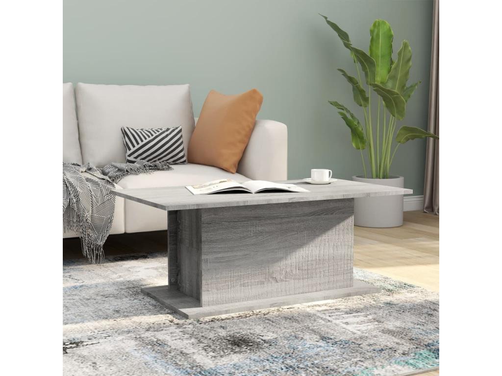 Nidchicshop Grey Coffee Table 102x55.5x40 cm Chipboard 07695PZWE