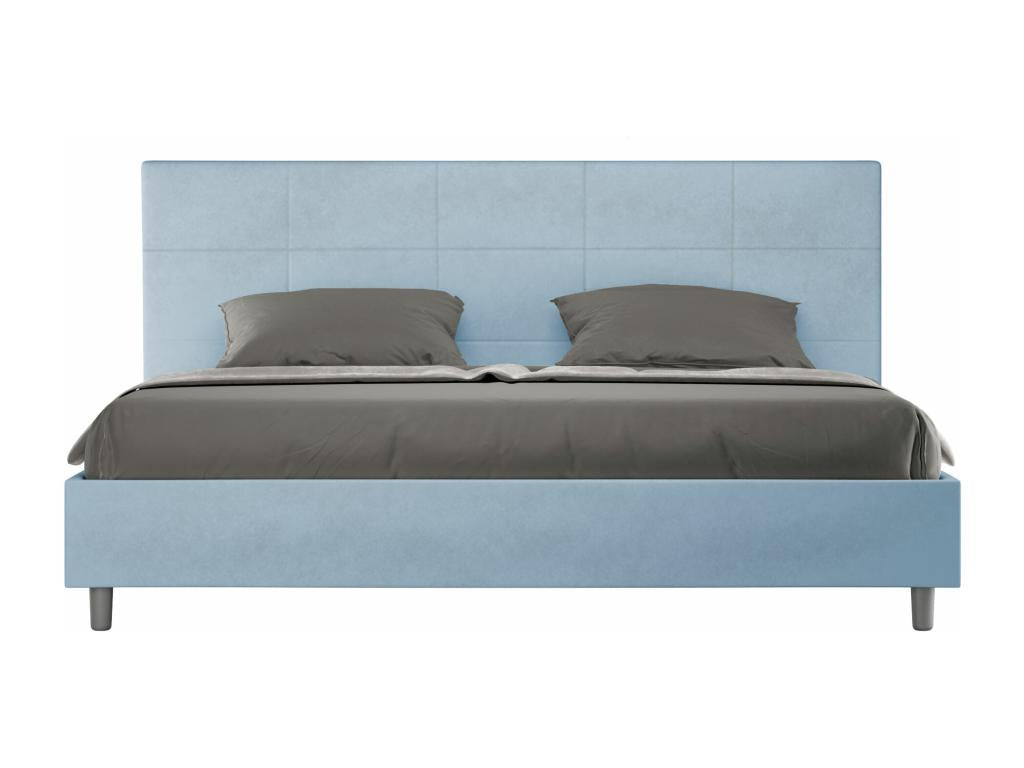 Nidchicshop size bed with upholstered slatted base 180x200 microfiber light blue Nidchicshop 28052GVPI