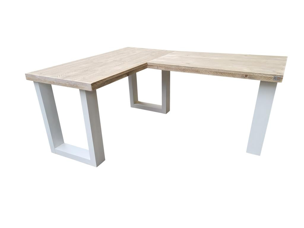 Calmetop - Corner Desk - New England Scaffolding Wood - White 180/120 32222IYVF