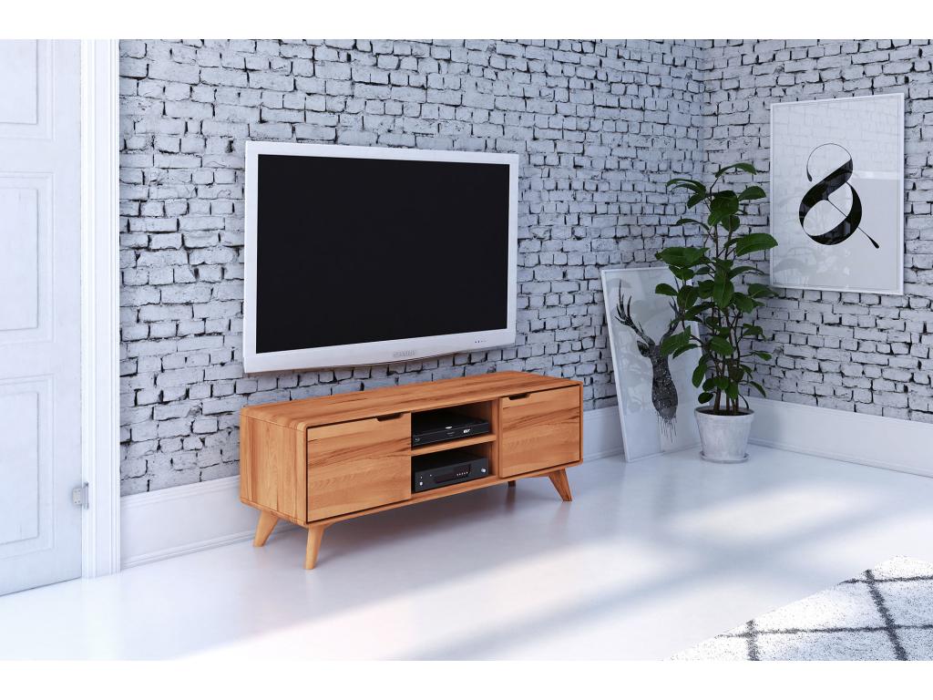 Nidchicshop - TV stand with doors in natural oiled beech heartwood 99338CGNY