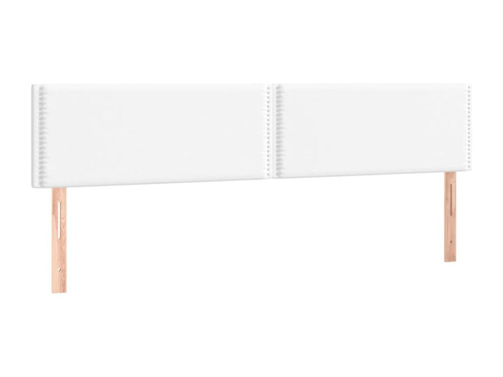 2-piece White Faux Leather Headboard Set, 90x5x78/88 cm, 10852ZMLZ