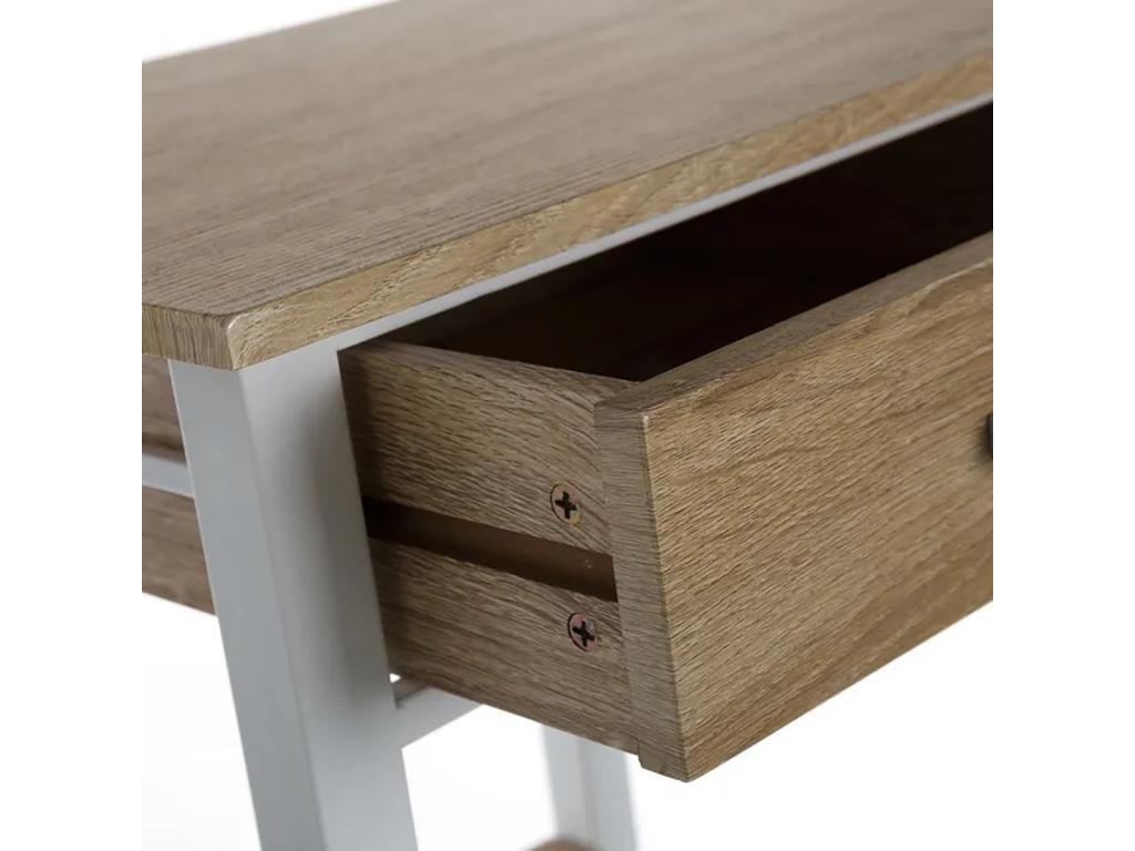 Nidchicshop kitchen trolley with 1 drawer, white/oak finish - Length 42 x Depth 38 x Height 81 cm 48251CJIT