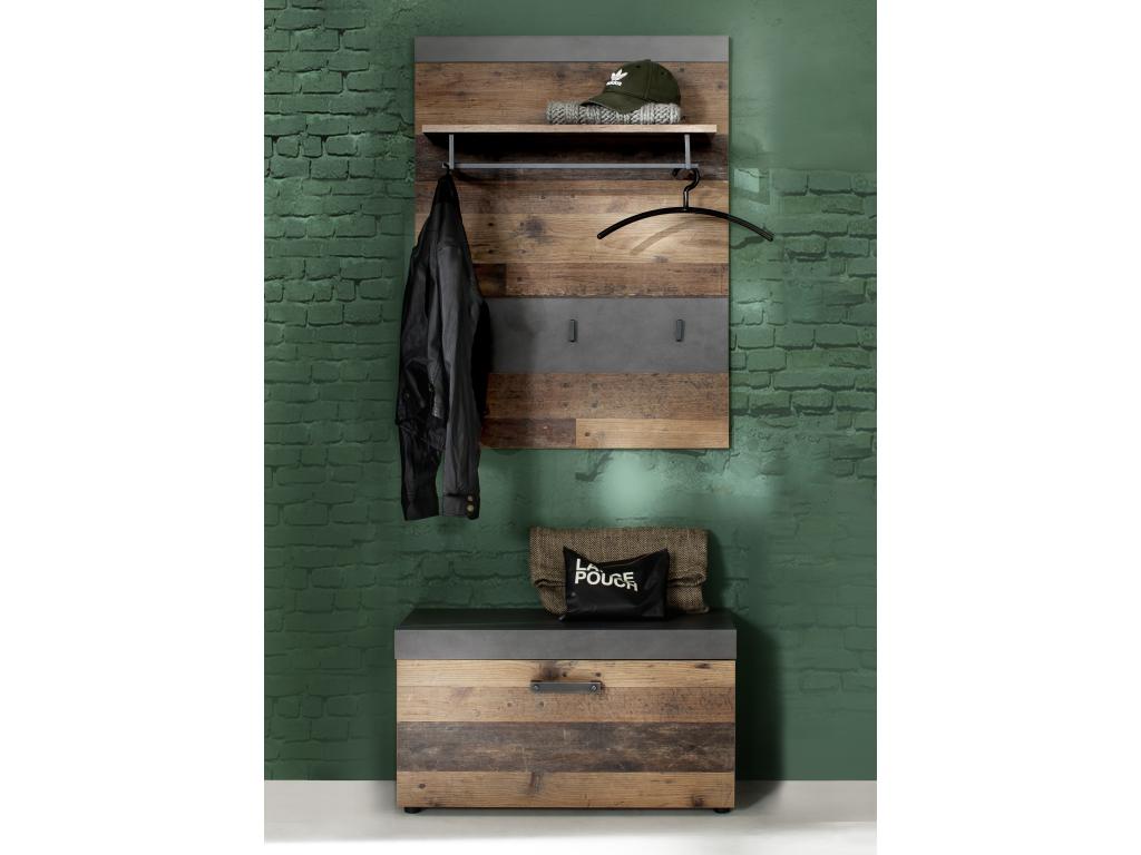 Calmetop E-style wardrobe system, grey, Calmetop aged wood look. 60216QEQU