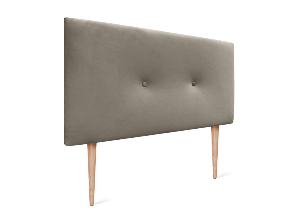 Nidchicshop Smooth Velvet Headboard with Buttons 110x115 with Bed Legs 105 - Brown 22257SWGP