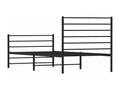 Metal bed frame with headboard/footboard, black, 100x190 cm, 91835RQEH