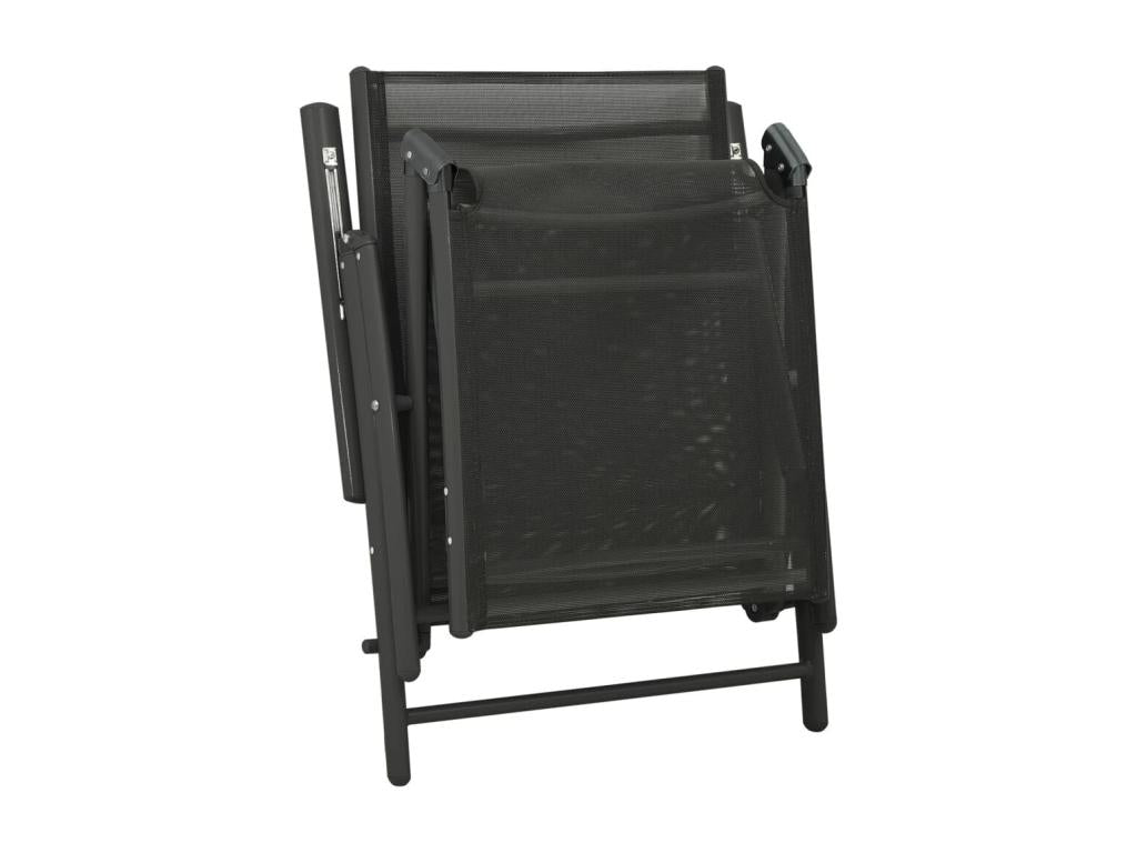 3-piece garden furniture set in black textilene and aluminum 51094LVPG