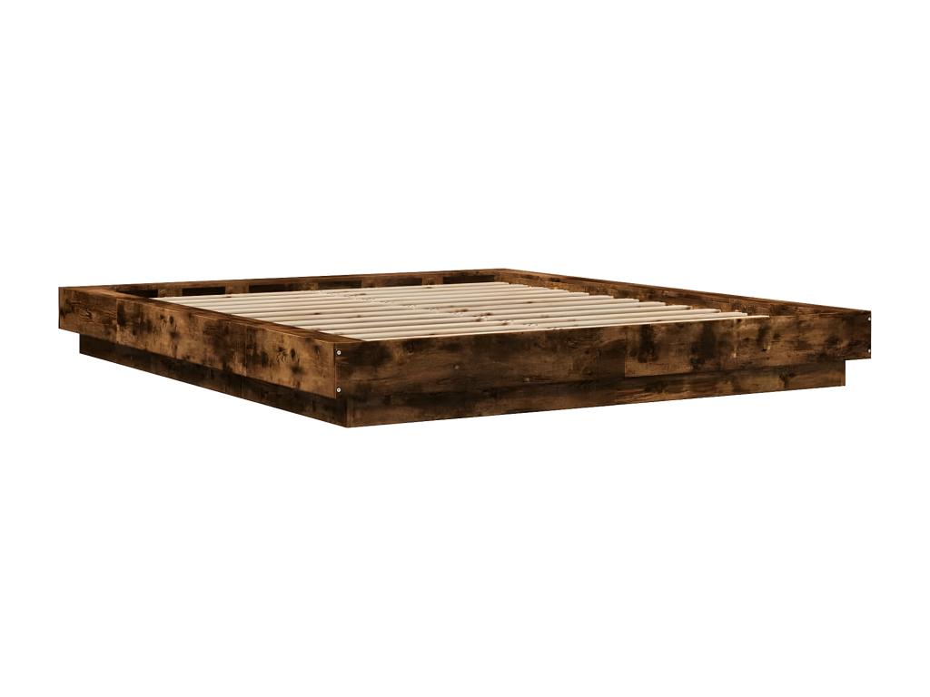 Bed frame without mattress, smoked oak, 150x200 cm, 54376RDZF