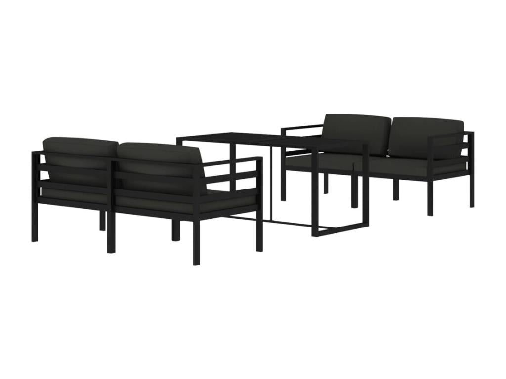 5-piece garden furniture set with cushions, aluminum, anthracite, 86792ZSSL