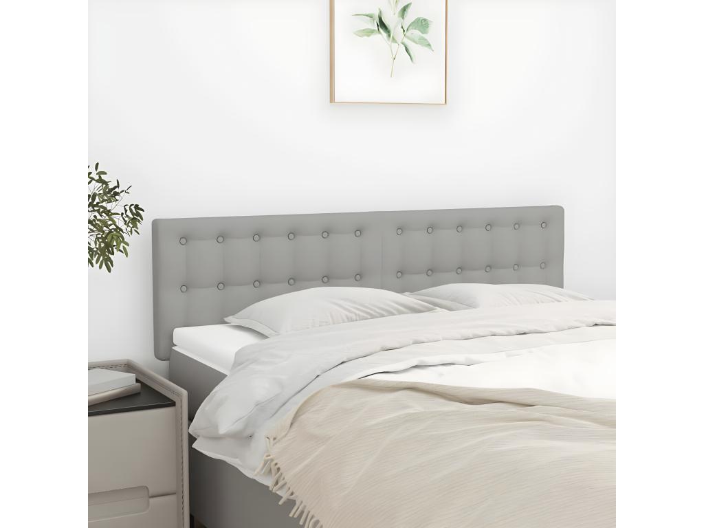 2-Piece Headboard Set, Light Grey, 72x5x78/88 cm, Fabric, 49667VTGJ