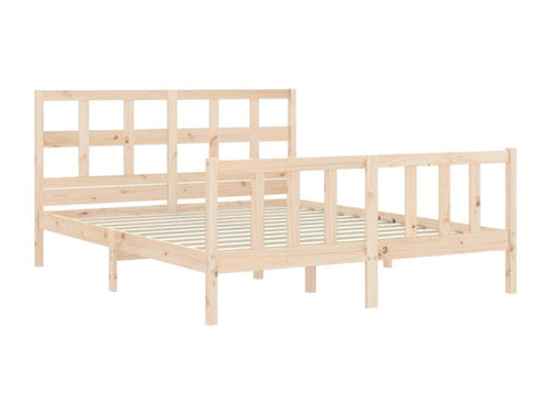 Bed frame with headboard 160x200 cm solid wood 29898KLZZ