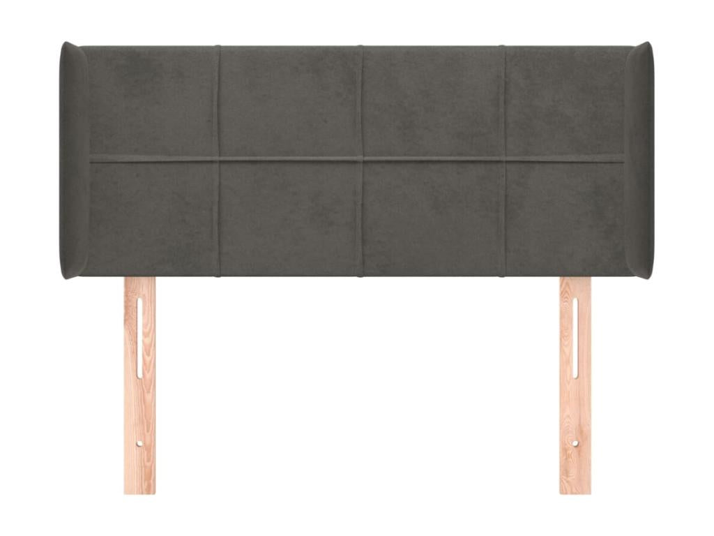 Headboard with wings, Dark Grey, 83x16x78/88 cm, Velvet, 19739HWIX